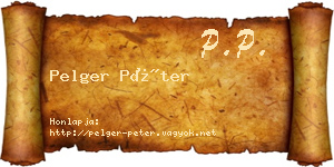 Pelger Péter névjegykártya